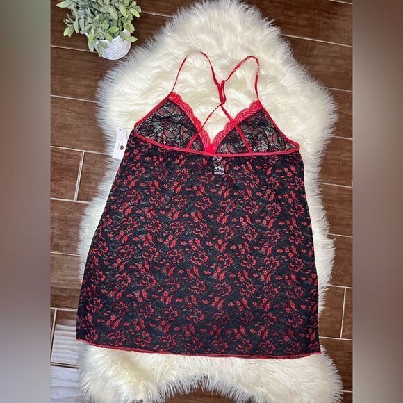 Secret Treasures black/red lace baby doll sz 3X - Picture 2 of 5